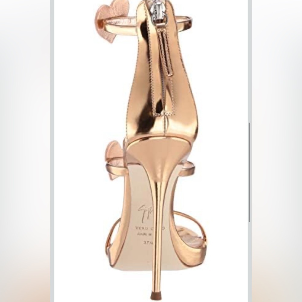 Giuseppe Zanotti Rose Gold Harmony Love Sandals Swarovski Hearts, 38.5/8 - Picture 4 of 17
